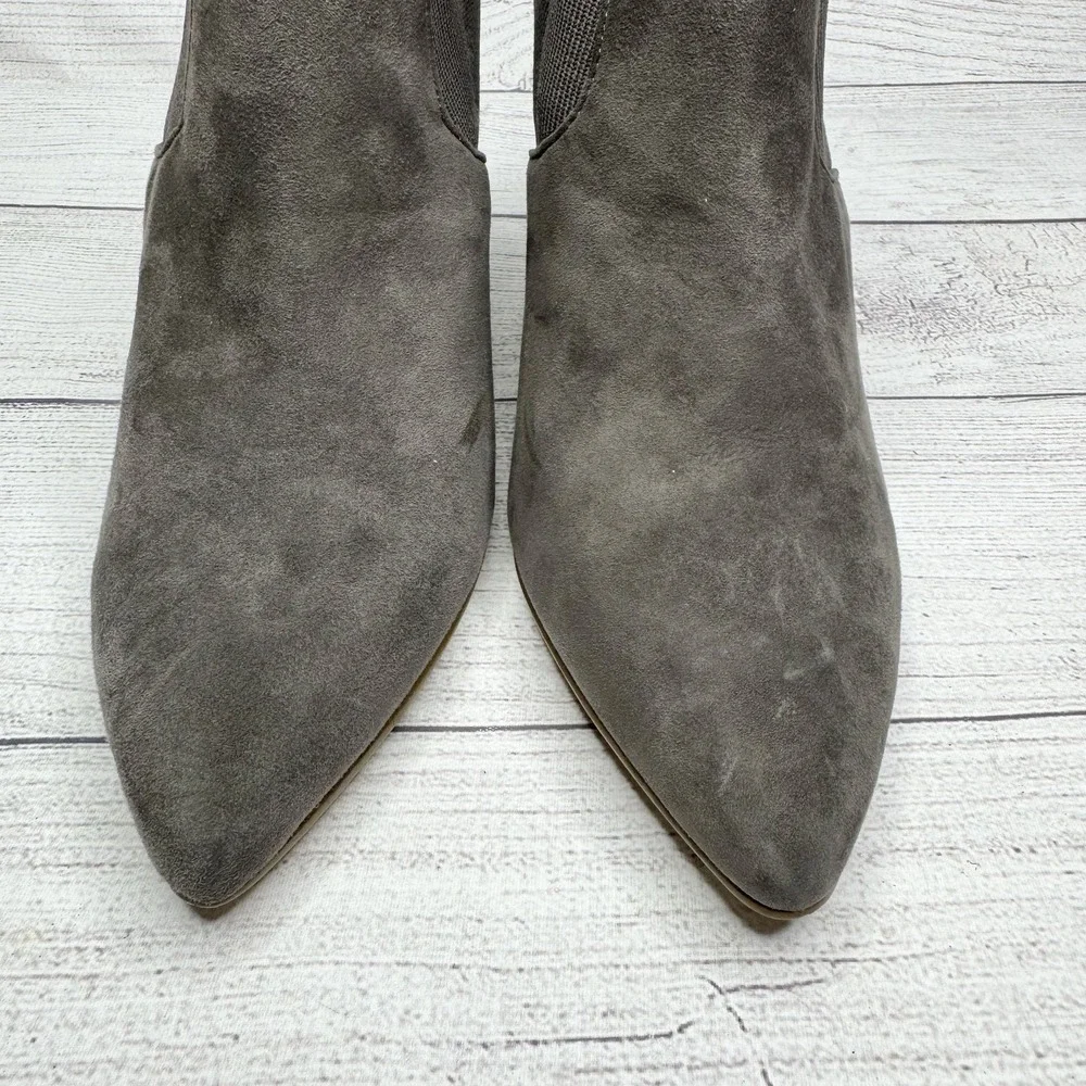 Steve Madden Booties Womens 11 Gray Suede Remy Pointed Toe Ankle Knit‎ Boots